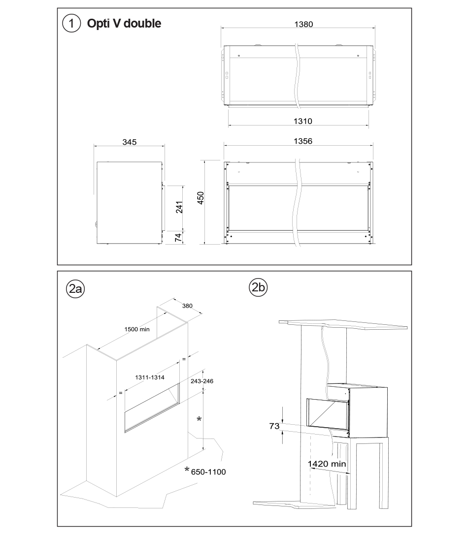 optivirtual double faber foyer electrique